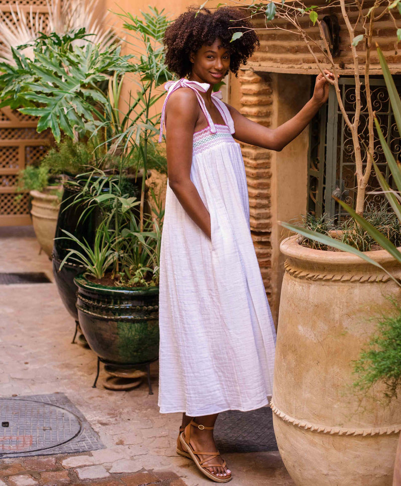Smocked Cheesecloth Dress