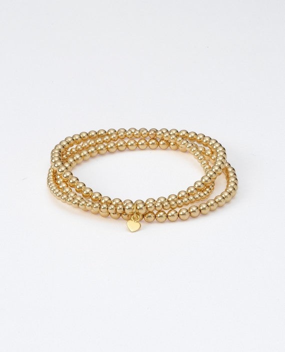 Gold Love Heart Bracelet Bundle