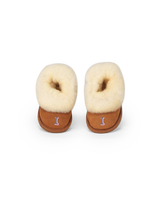 personalised baby sheepskin snug slippers tan